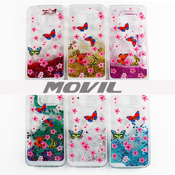 NP-2427 Funda con polvo brillante de estrella estilo para Samsung Galaxy S6 Edge-16